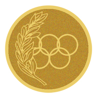 DISCO DORADO AUTOADHESIVA AROS OLIMPICOS