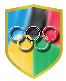 APLIQUE ALUMINIO AROS OLIMPICOS  7 x 9 cm