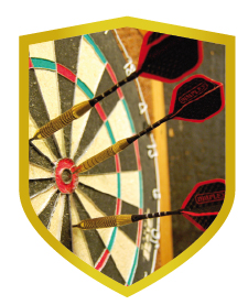 APLIQUE ALUMINIO DARDOS  7 x 9 cm