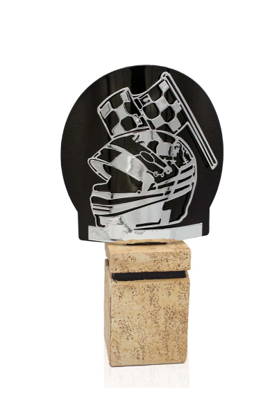 TROFEO METAL MOTOR PLATA